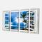 Designart - Window Open to Cloudy Blue Sky - Oversized Landscape Wall Art Print